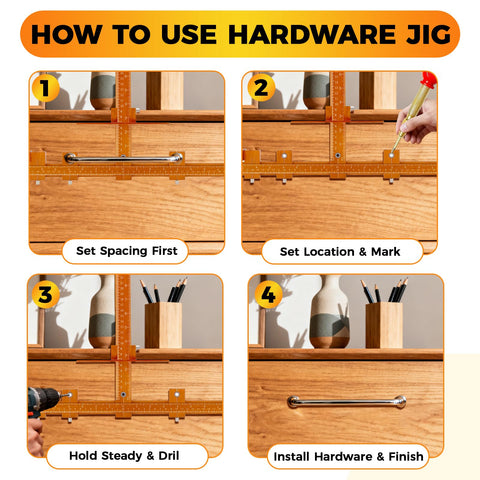 Yeemilar jig adapts easily for both left and right-handed doors.