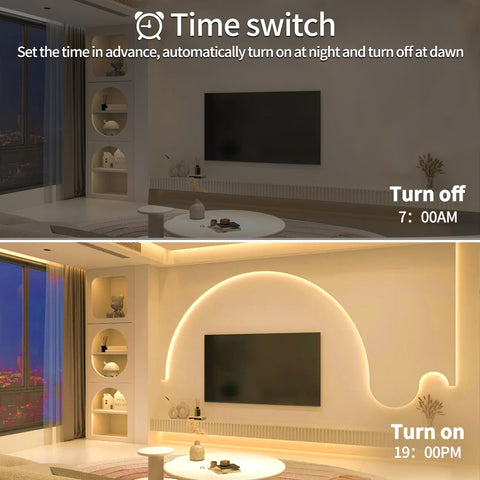 Yeewhale COB LED strip offers remote and app control for easy adjustment.