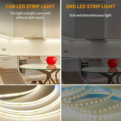 Yeewhale COB LED strip with remote provides easy dimming and scene changes