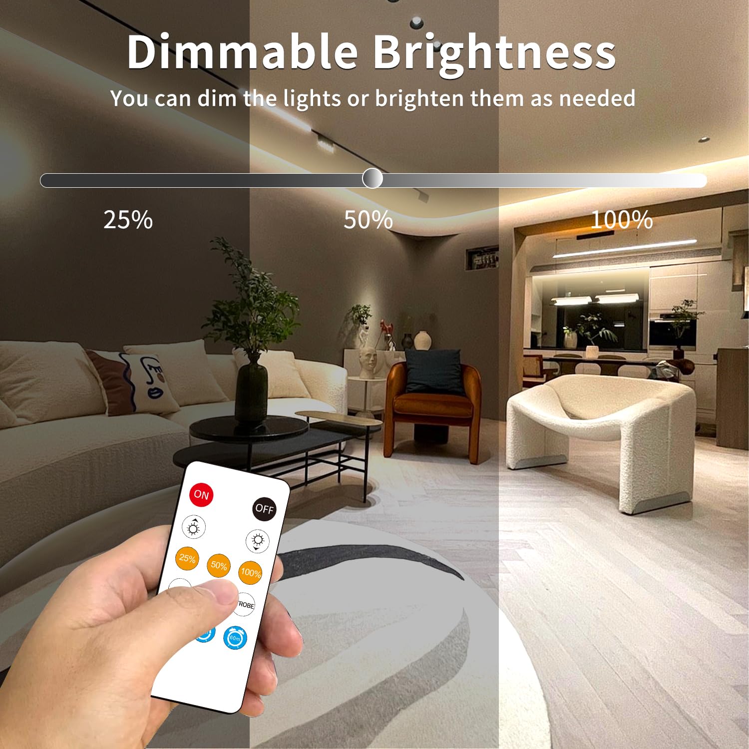 Yeewhale COB LED strip guides footsteps with subtle stair lighting.