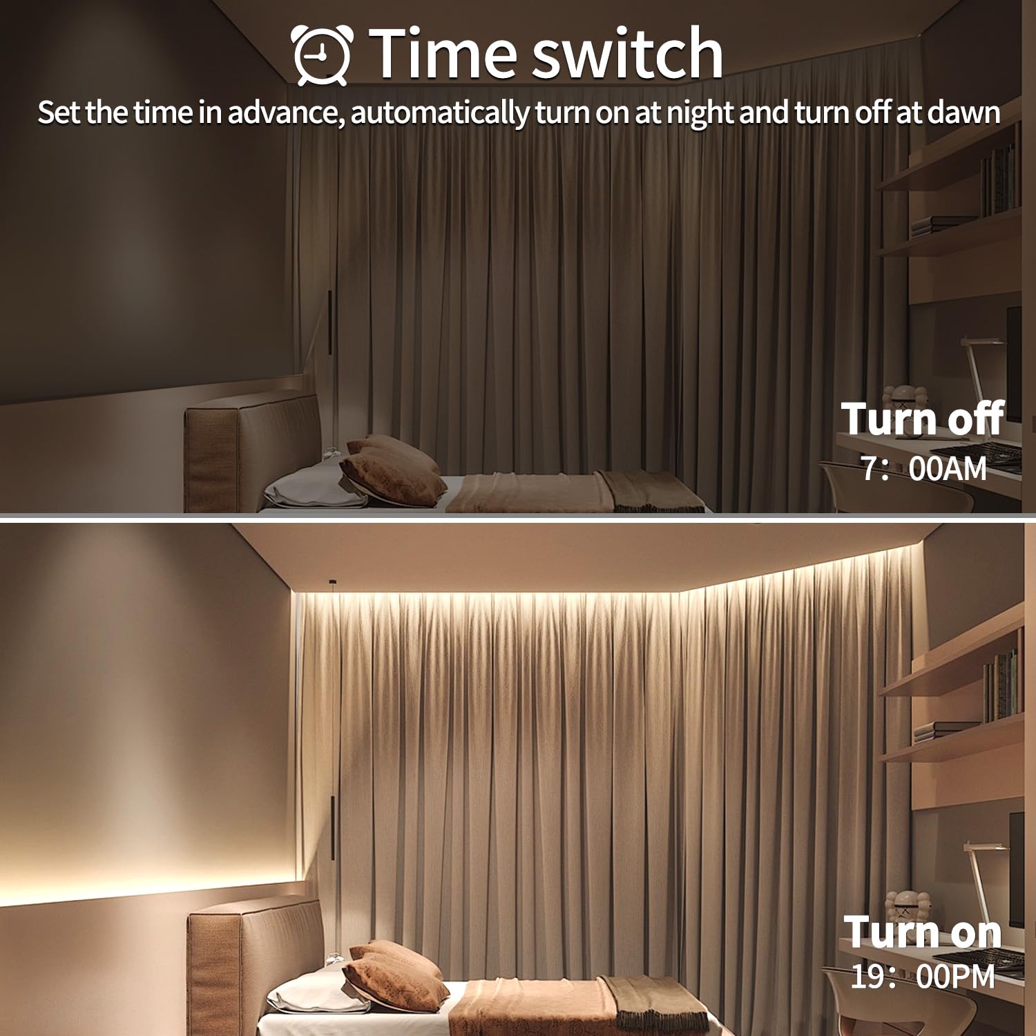 Yeewhale LED strip creates ambient lighting in living room
