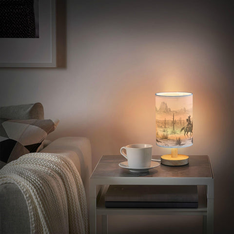 YEGAME Western Cowboy bedside lamp compact size suits small tables and nightstands.