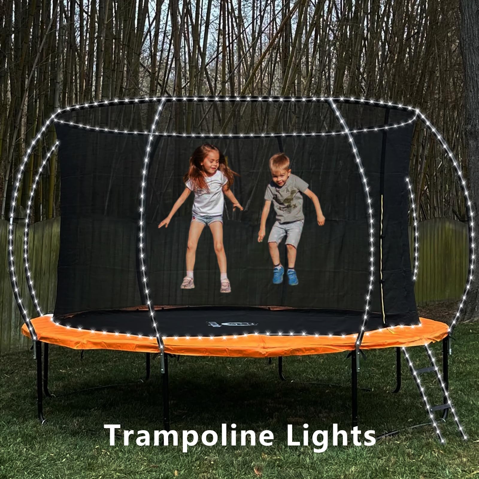 YEGUO camping setup with solar rope lights around tent and seating