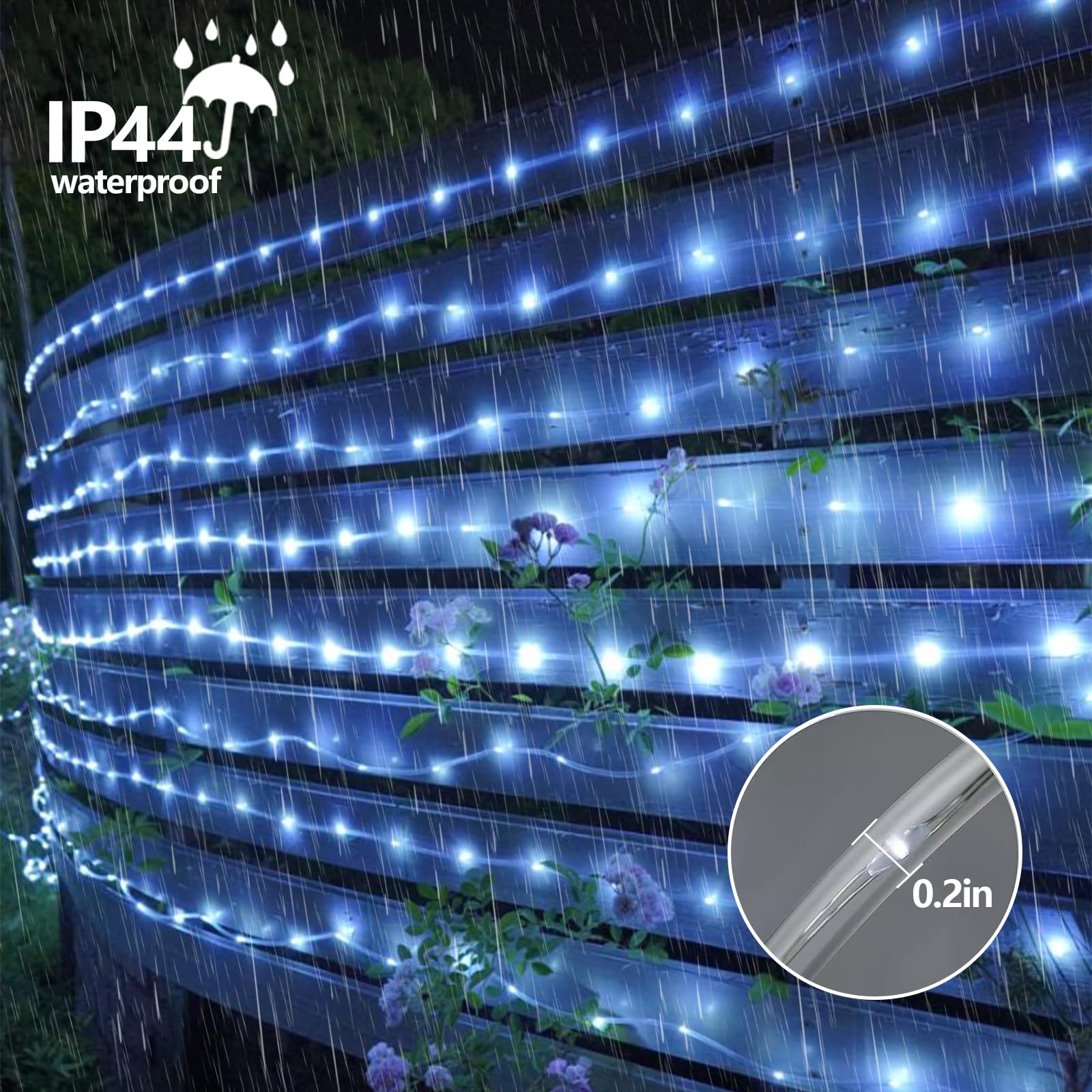 YEGUO 33ft string lights shaping a cozy patio ambience at night