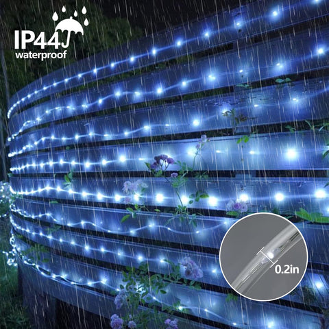 YEGUO 33ft string lights shaping a cozy patio ambience at night