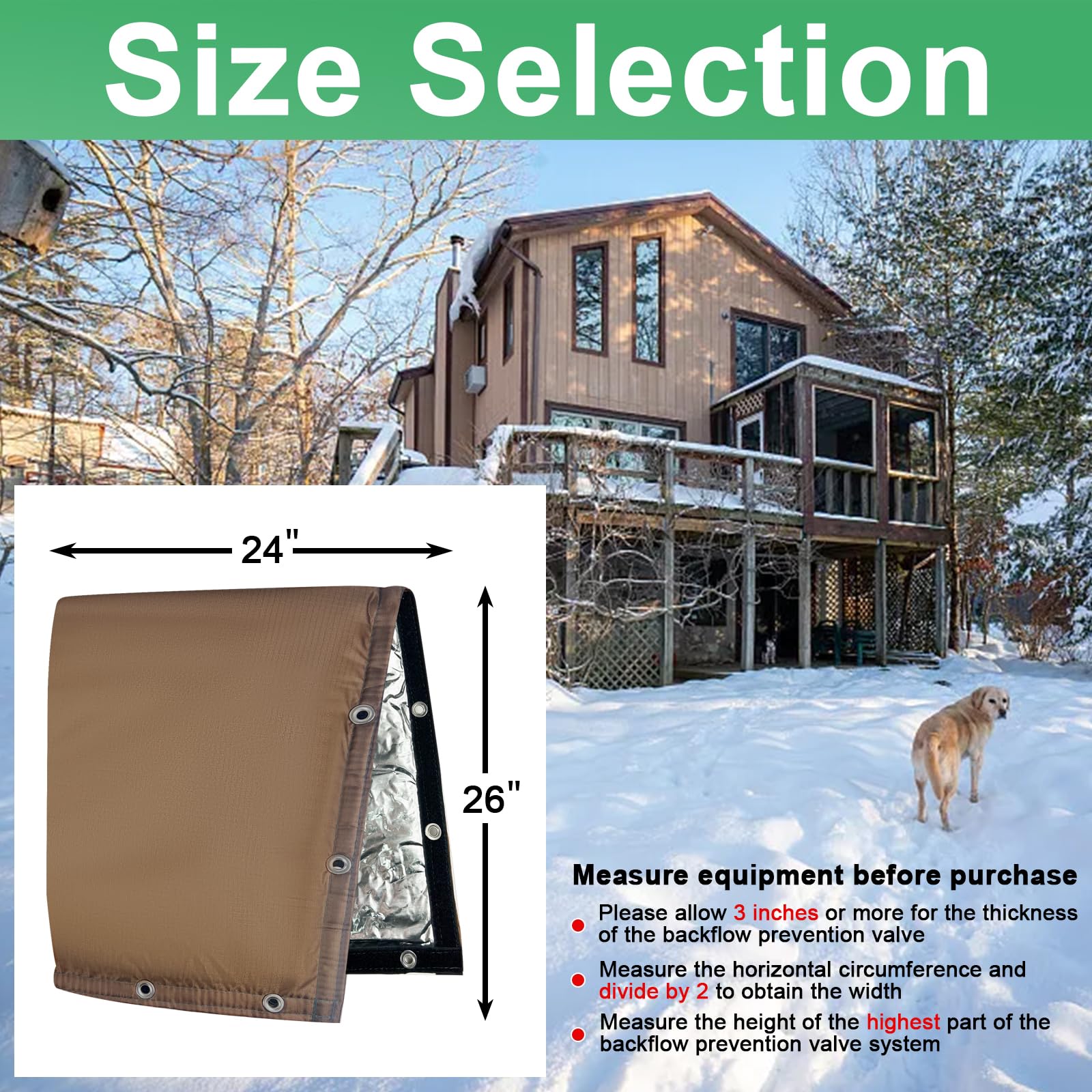 Yehchi 24x26 size fits standard pipes for winter protection