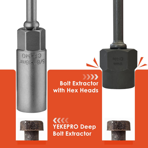 YEKEPRO extractor socket 3/8 inch in use for damaged bolts.