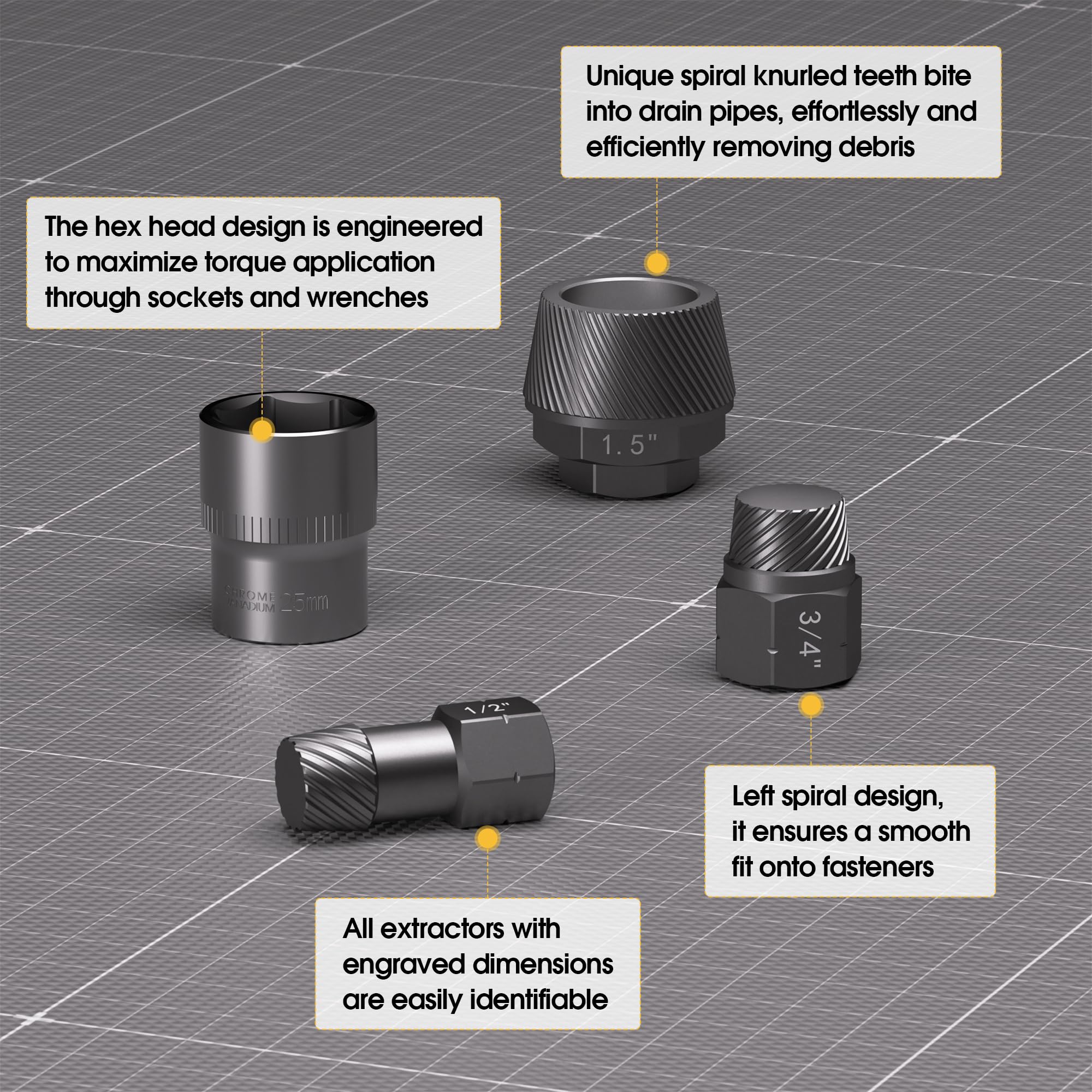 YEKEPRO 1-inch 6-point socket provides secure, precise wrenching