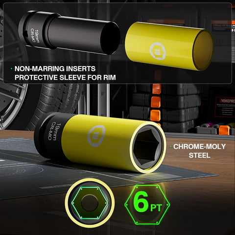 YEKEPRO 360° scratch-resistant sleeve guards wheels and lug nuts