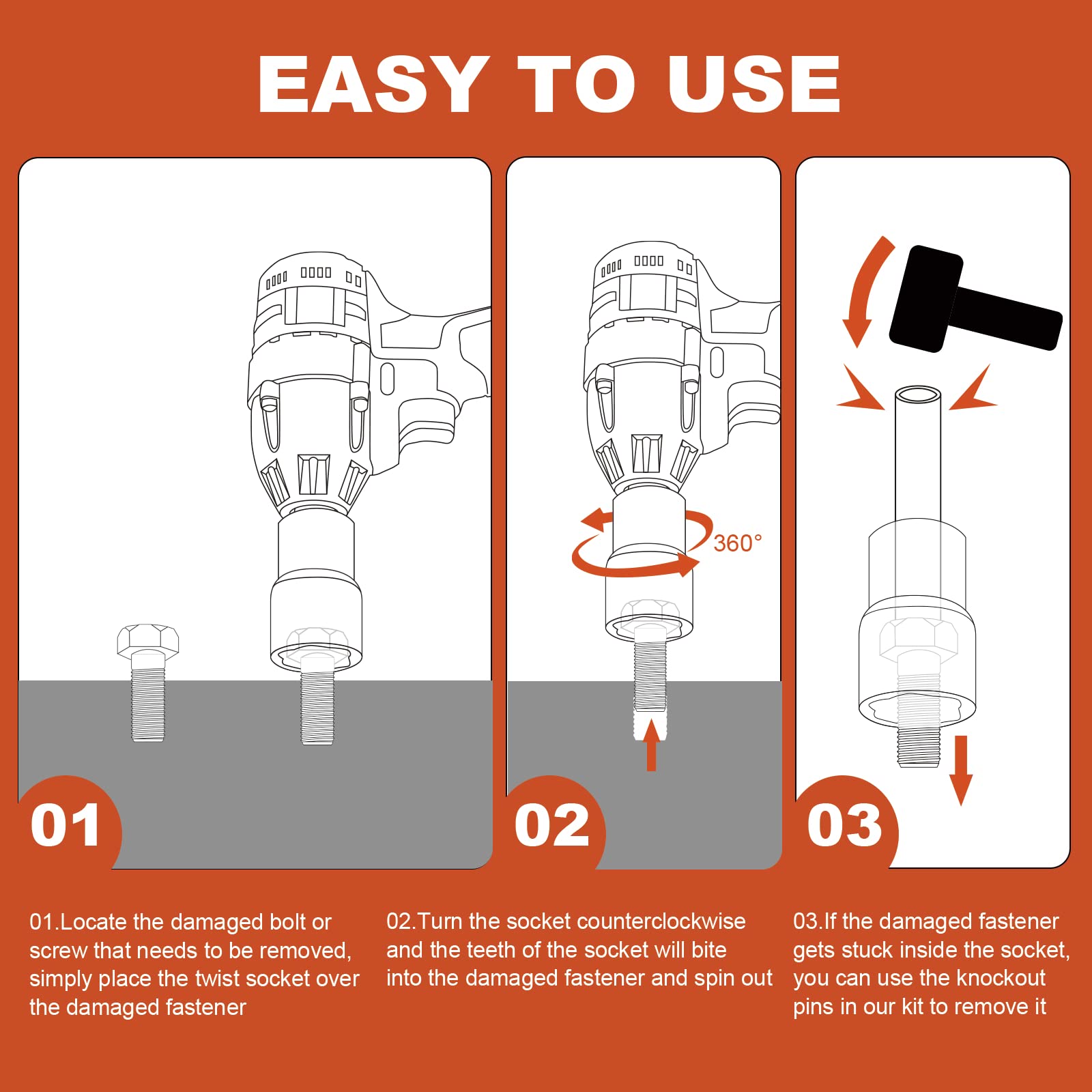 YEKEPRO 1-2 drive adapter included for quick tool use.