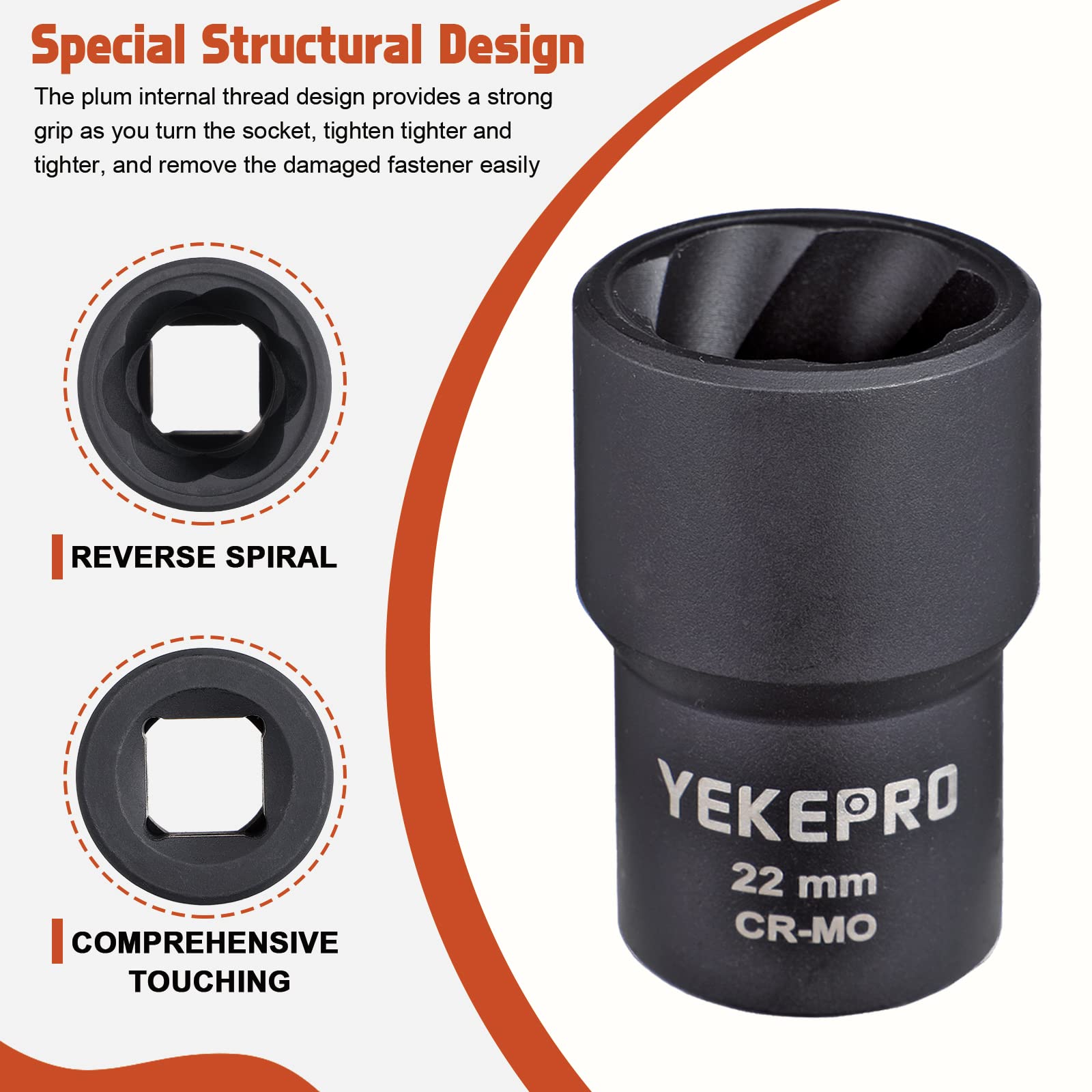 YEKEPRO set features spiral fluting that bites damaged bolts for reliable removal.