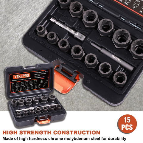 YEKEPRO chrome-molybdenum steel construction ensures durable tool kit