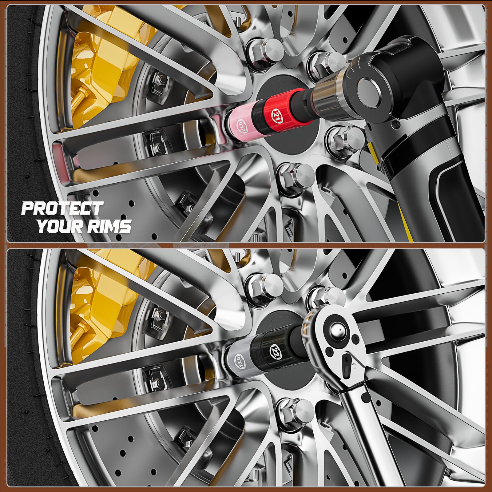 YEKEPRO chrome molybdenum steel lug nut sockets with black phosphate finish