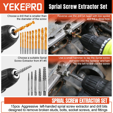 YEKEPRO damaged screw removal reduces effort during repairs