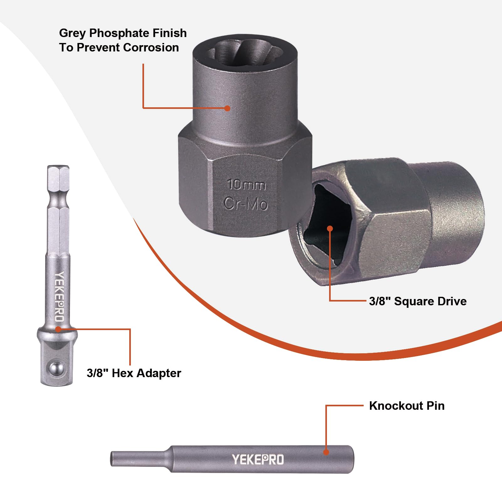 YEKEPRO gray oxide finish resists corrosion during tough jobs