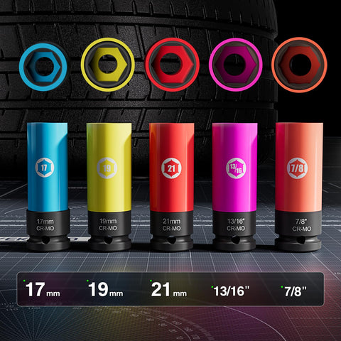 YEKEPRO 17mm-19mm-21mm-13-16-7-8 sizes for metric and SAE work