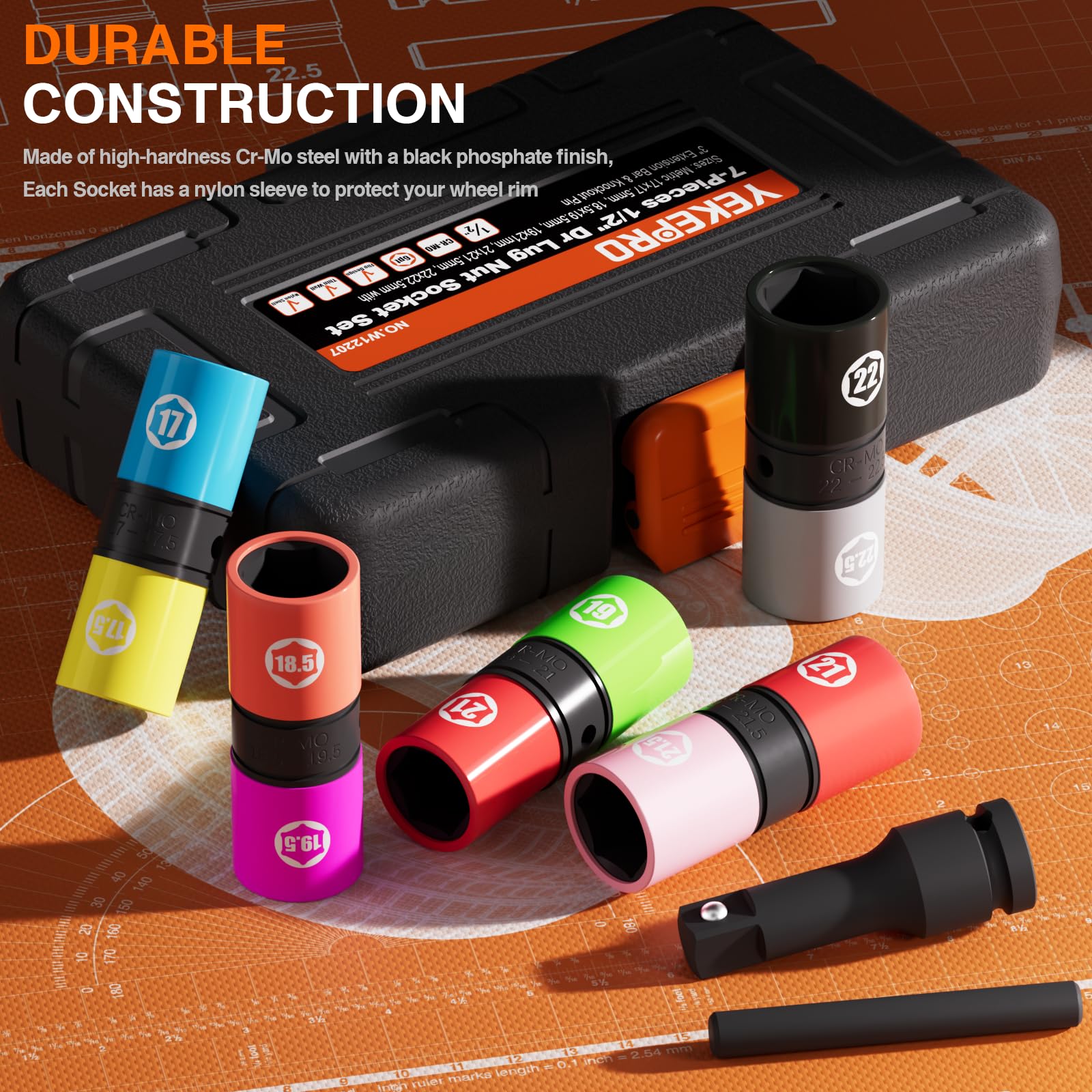 YEKEPRO thin wall wheel socket reaching tight lug locations