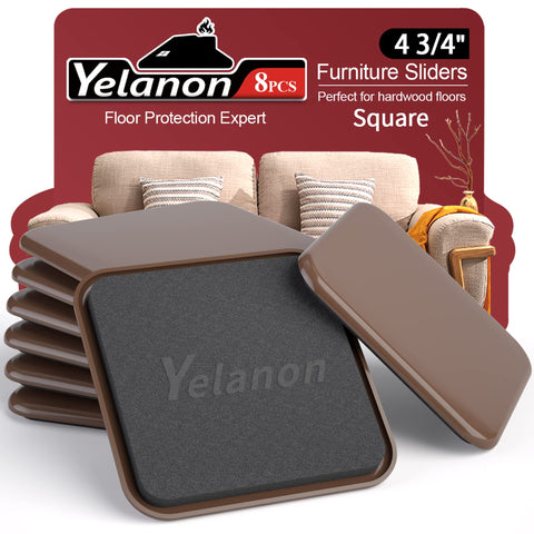 Yelanon furniture sliders 8-pcs pack ready to move heavy furniture on carpet with floor protection.
