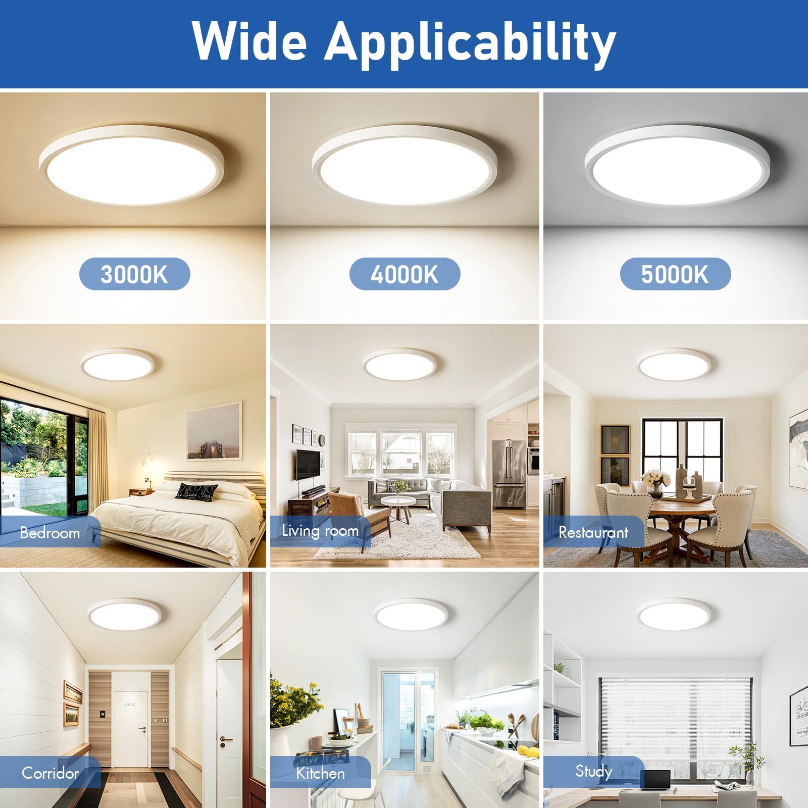YELIOLED ultra-thin profile fits tight ceilings with modern style