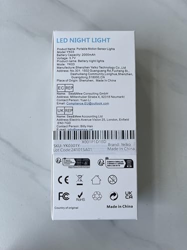 YELKO dimmable night light offering five brightness levels for different rooms