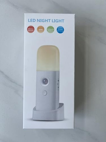 YELKO night light showing 12-foot motion range for hands-free safety