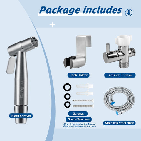 Yellara bidet sprayer with adjustable pressure for gentle cleansing.