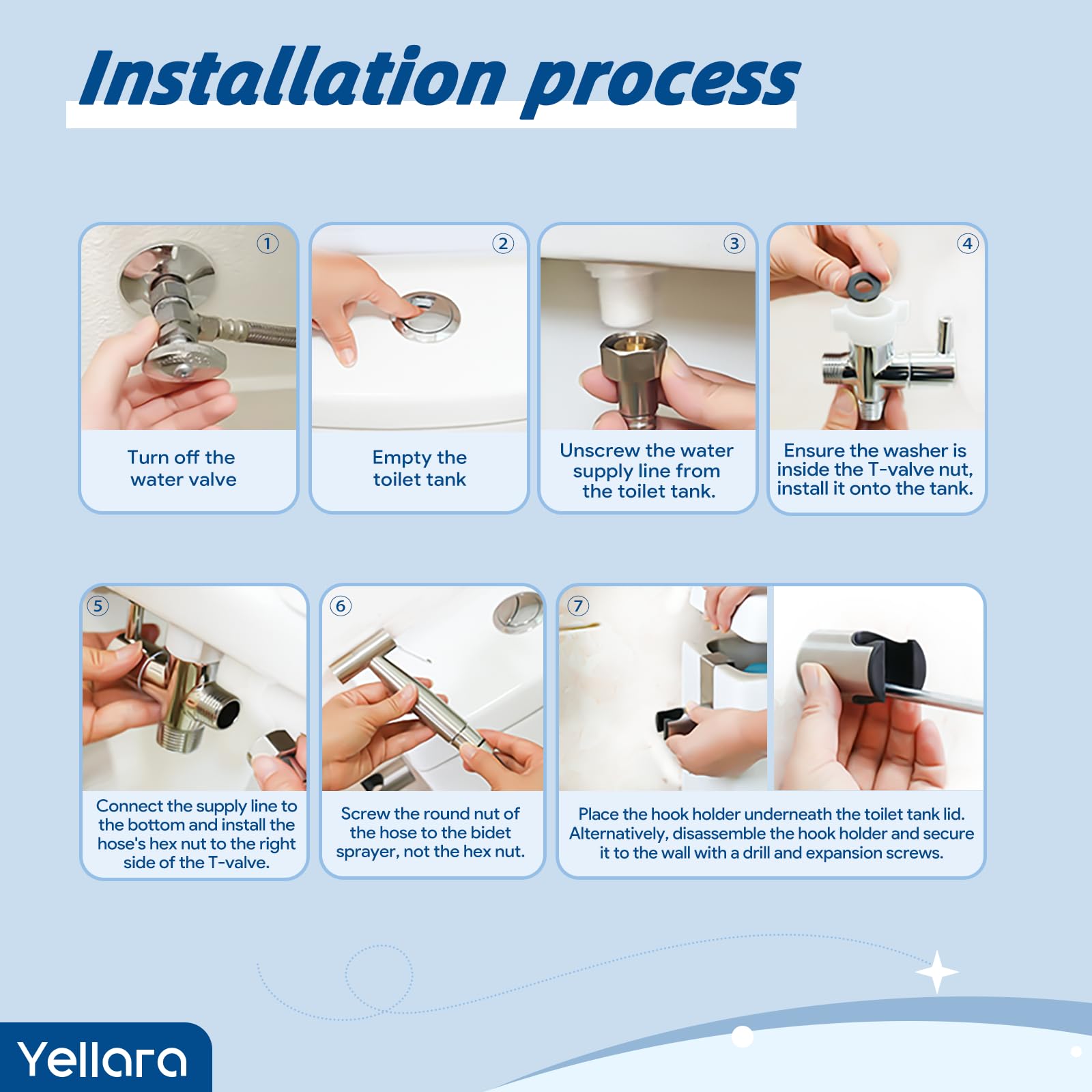 Yellara toilet cleaning multipurpose tool for versatile bathroom tasks.