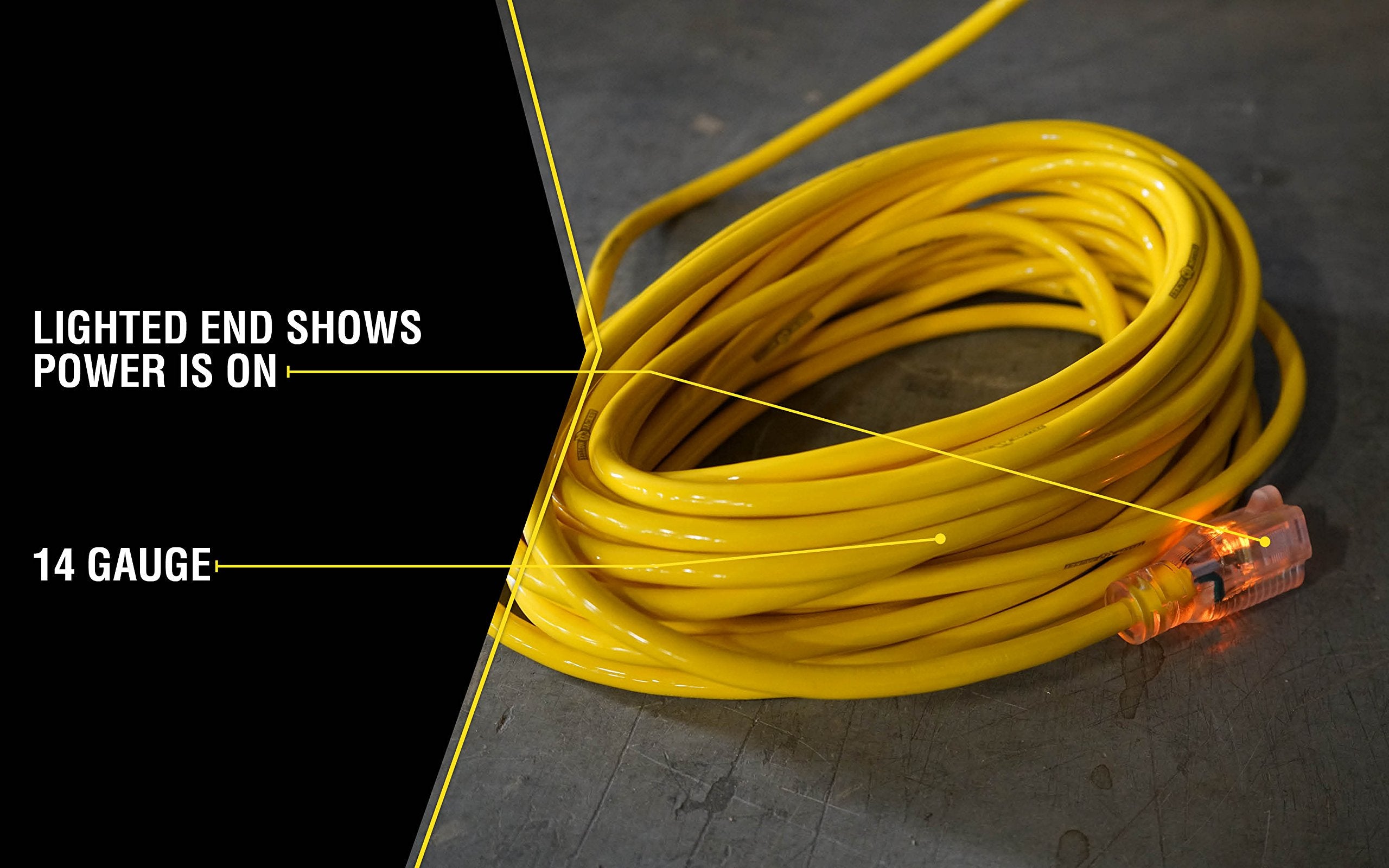 Yellow Jacket high-visibility cord helps quick identification on job sites