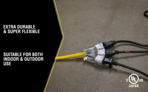 Yellow Jacket 3-outlet powerblock keeps multiple tools powered safely.
