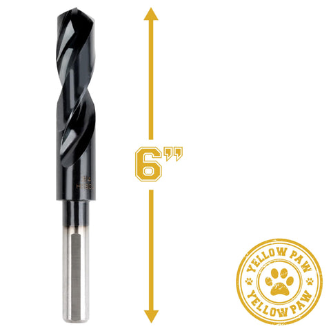 Yellow Paw drill bit metal 6-inch total length for extended reach.
