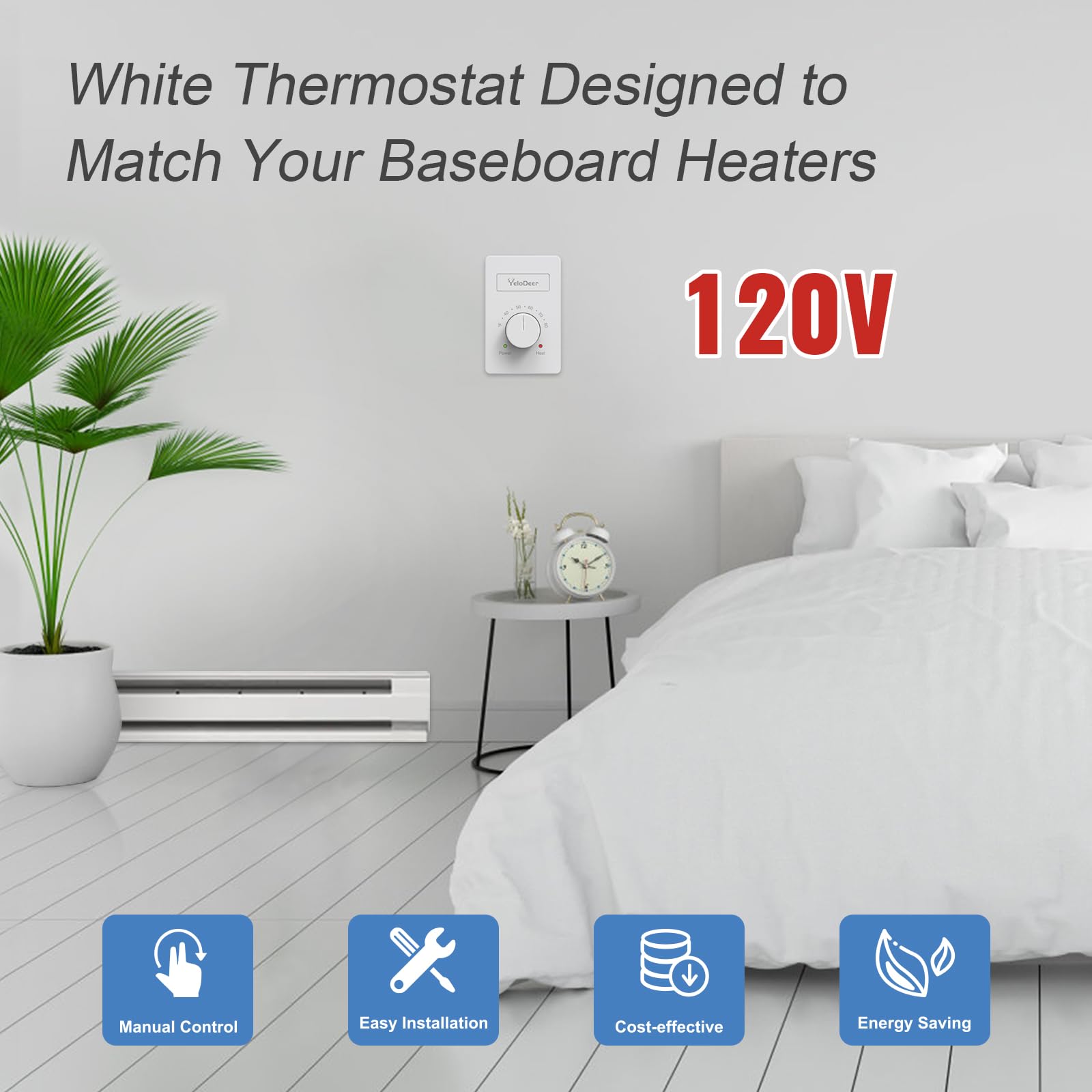 YeloDeer thermostat knob adjustment highlights easy temperature control