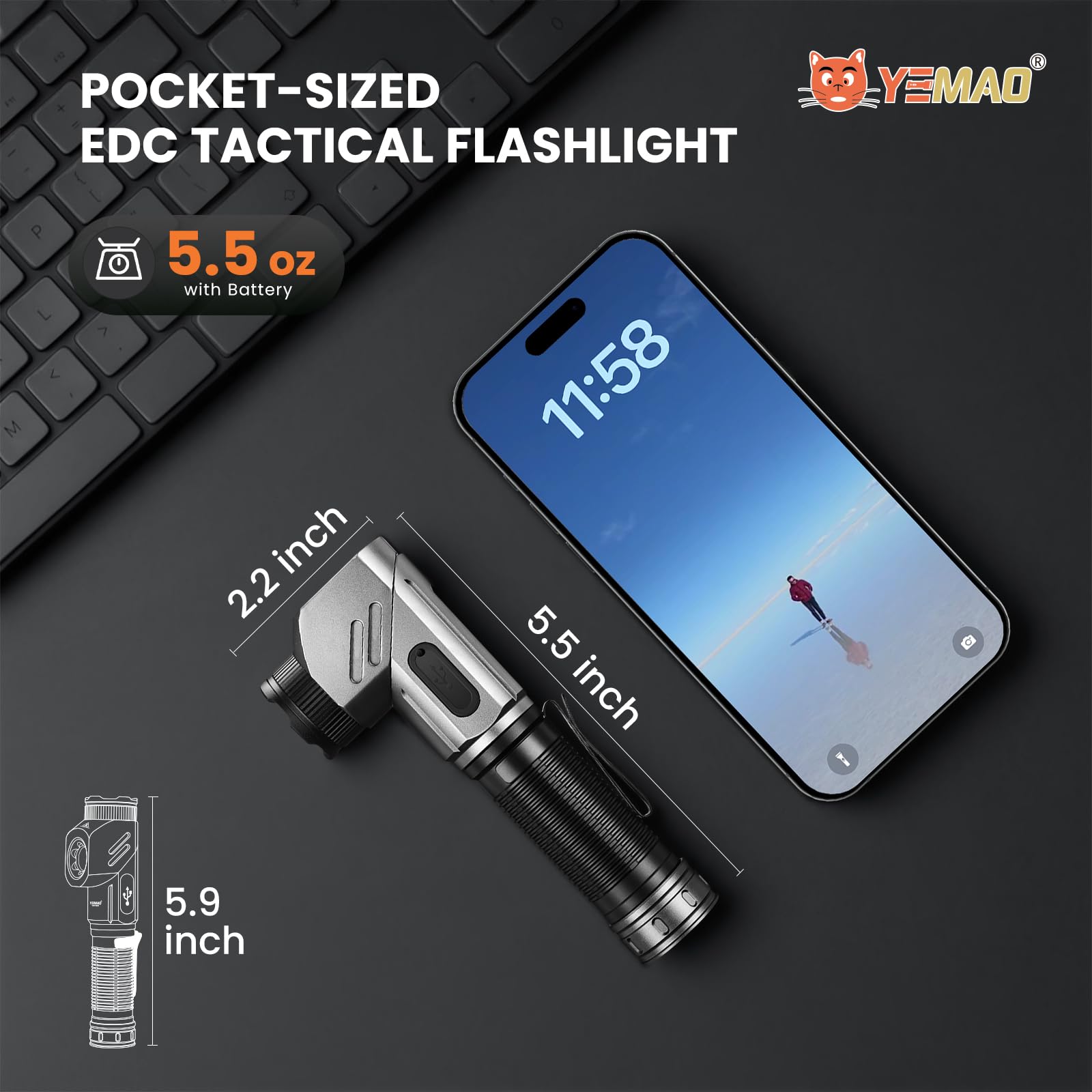Yemao magnetic base sticks to metal surfaces for hands-free use