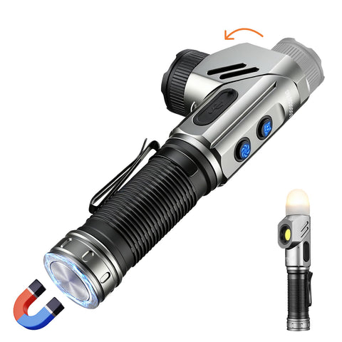 Yemao rechargeable flashlight main beam illuminates trails with powerful center-focused light