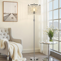 Yemela crystal shade close-up enhancing elegant living room ambiance