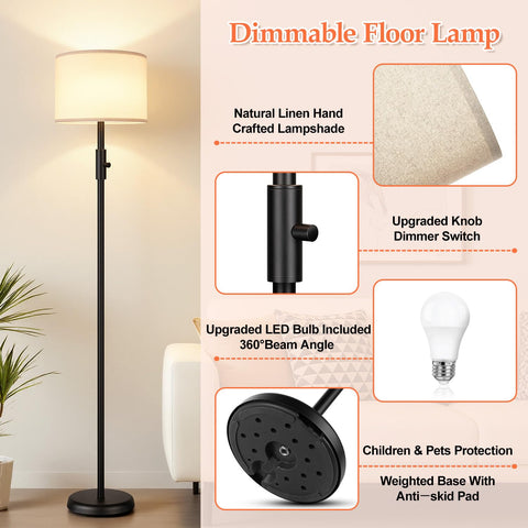 Yemela 1000-lumen bulb included delivers ample, even warmth for reading.