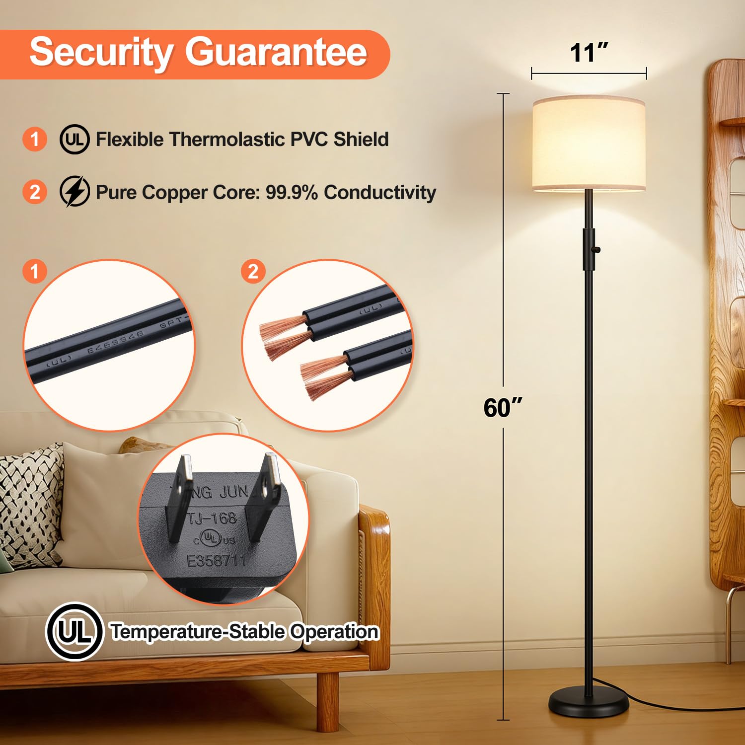 Yemela dimmer control knob enables stepless brightness adjustment.