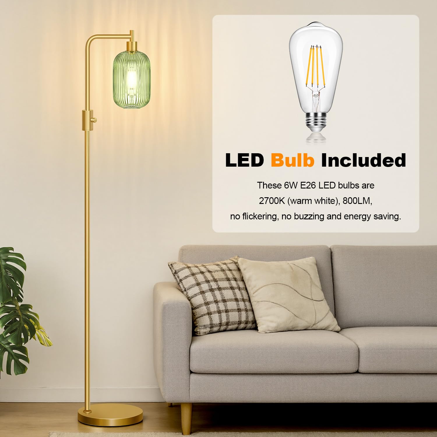 Yemela safe floor lamp with sturdy stability for homes