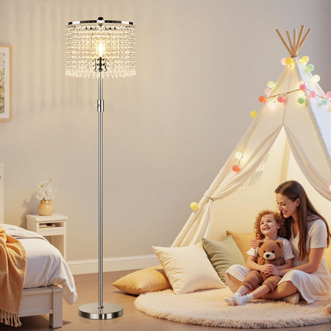Yemela silver pole lamp complements modern interiors