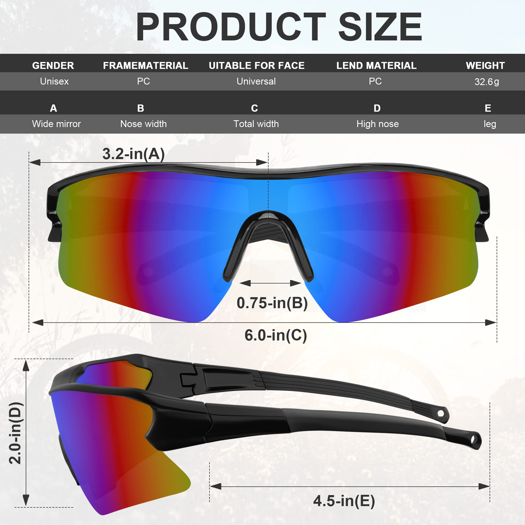 YENPK safety glasses side view with adjustable frame for men and women.
