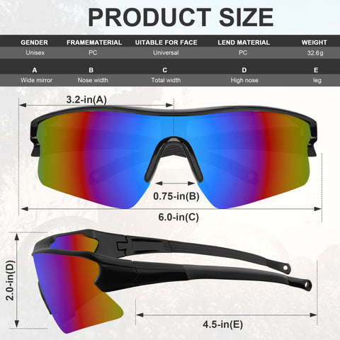 YENPK safety glasses side view with adjustable frame for men and women.