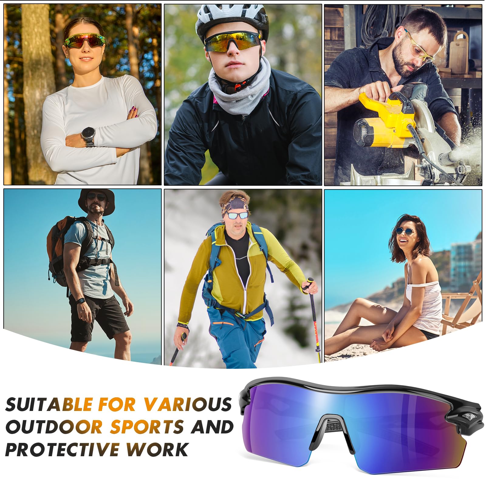 YENPK safety glasses packaging shows 12-pack value and convenience.