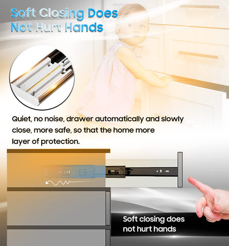 YENUO quiet drawer glide demonstrating silent operation