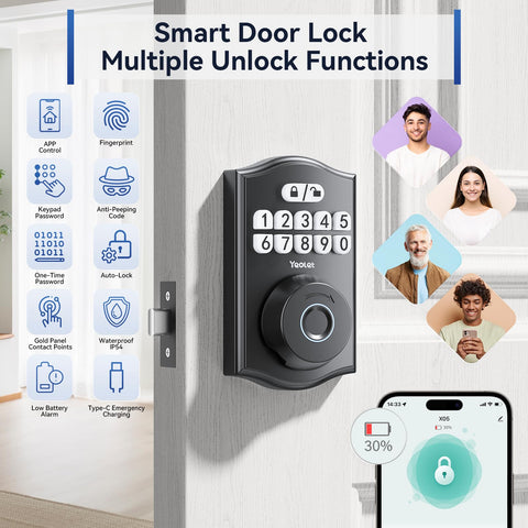Yeolet app-controlled smart lock with remote access and real-time alerts.