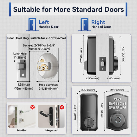 Yeolet auto-detects door orientation for left or right doors.