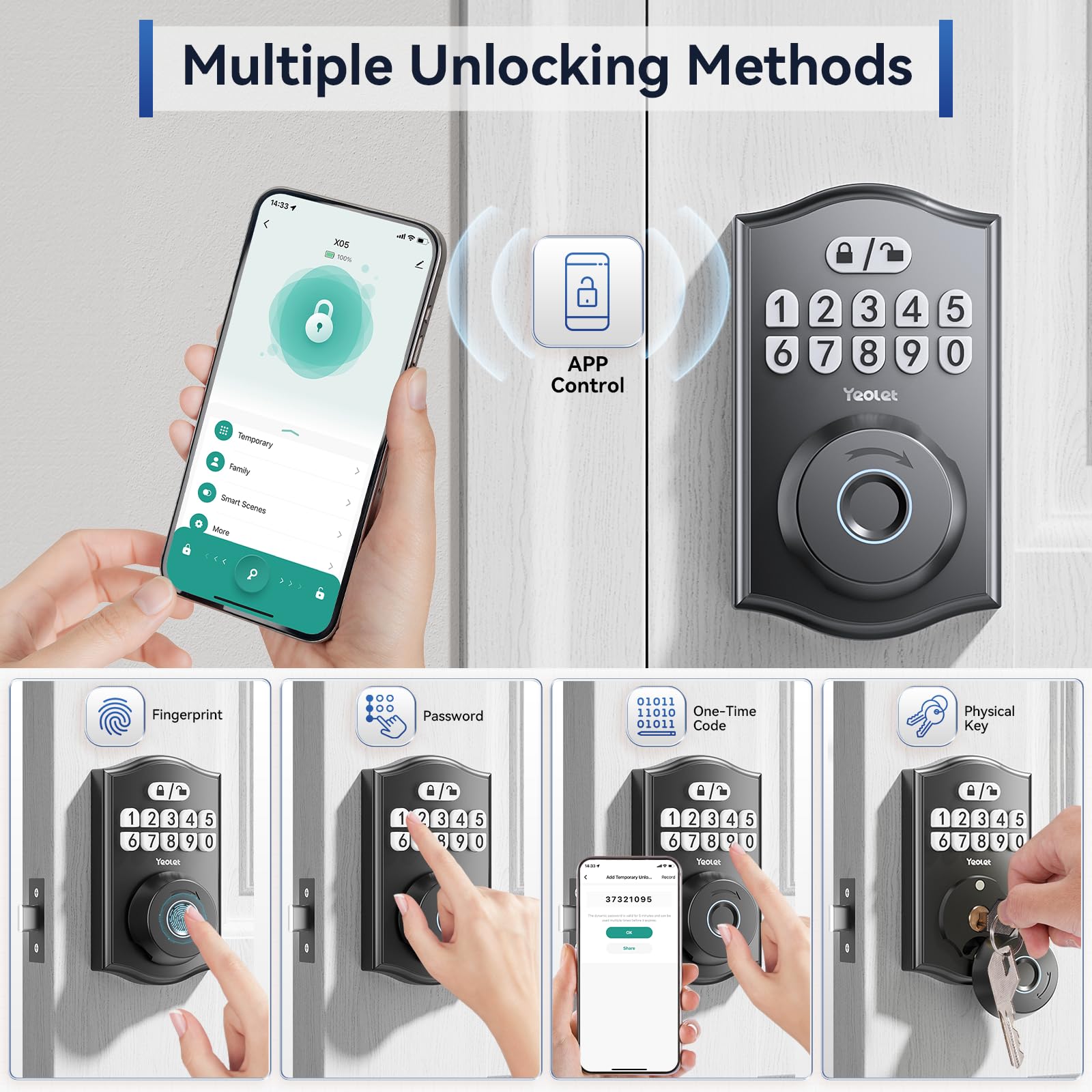 Yeolet one-time password capability enables guest access securely.