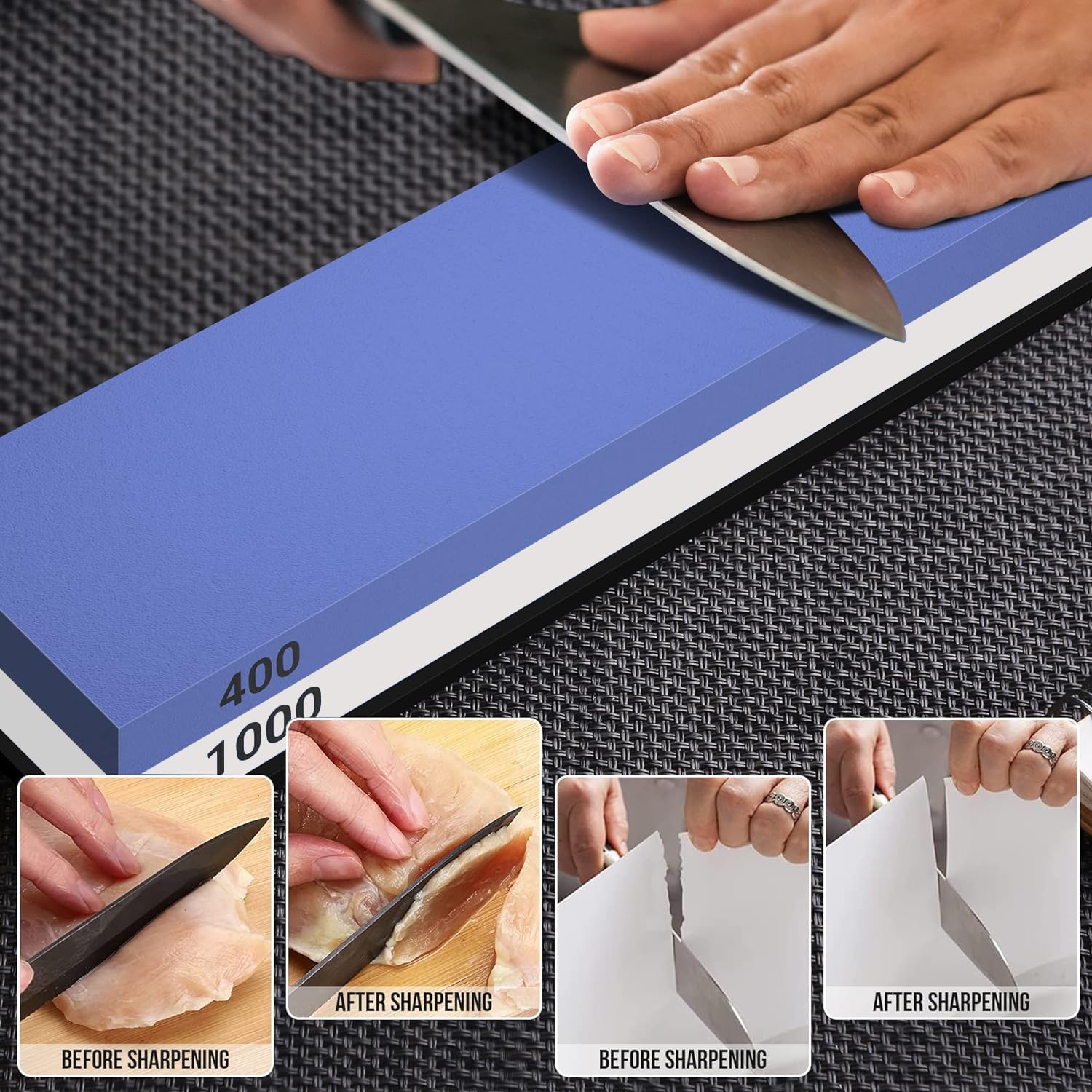 YeopAsda whetstone 400/1000 side restores edges on kitchen knives.