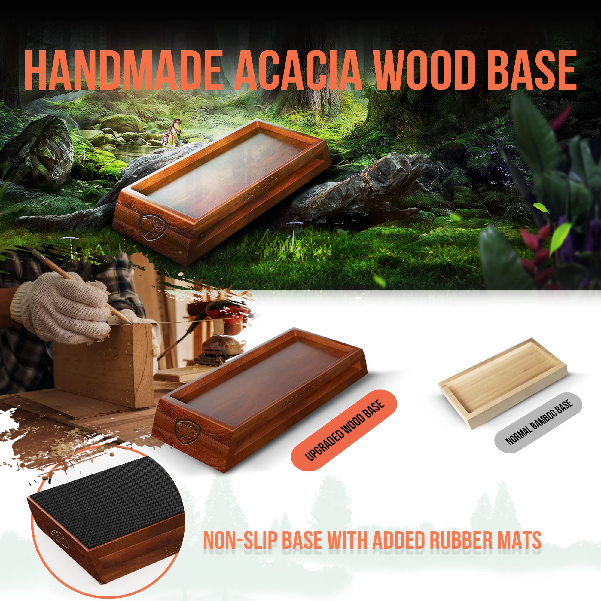 YeopAsda non slip base keeps stones stable during sharpening