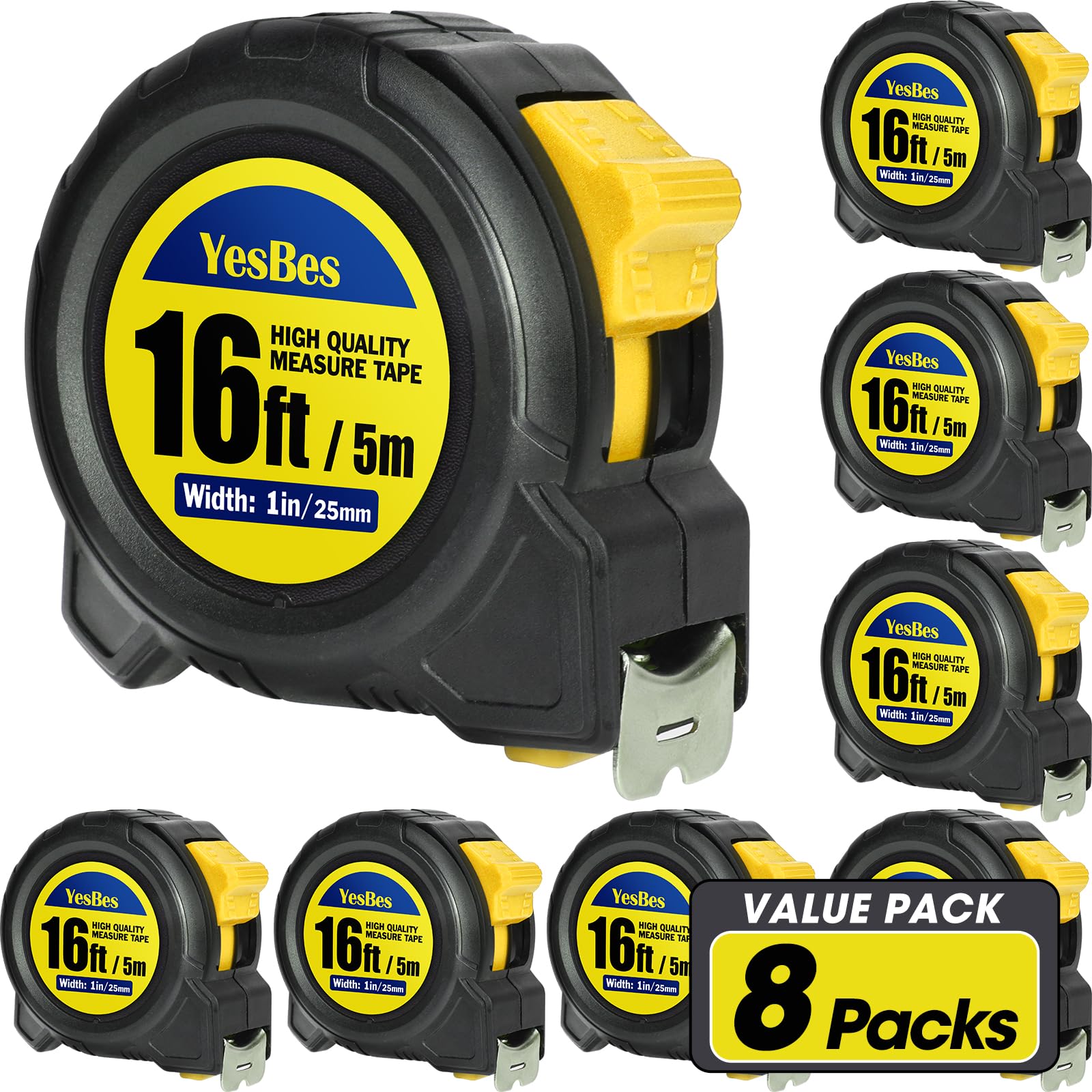 YesBes 16ft tape measure casing shows durable housing for tough jobs.