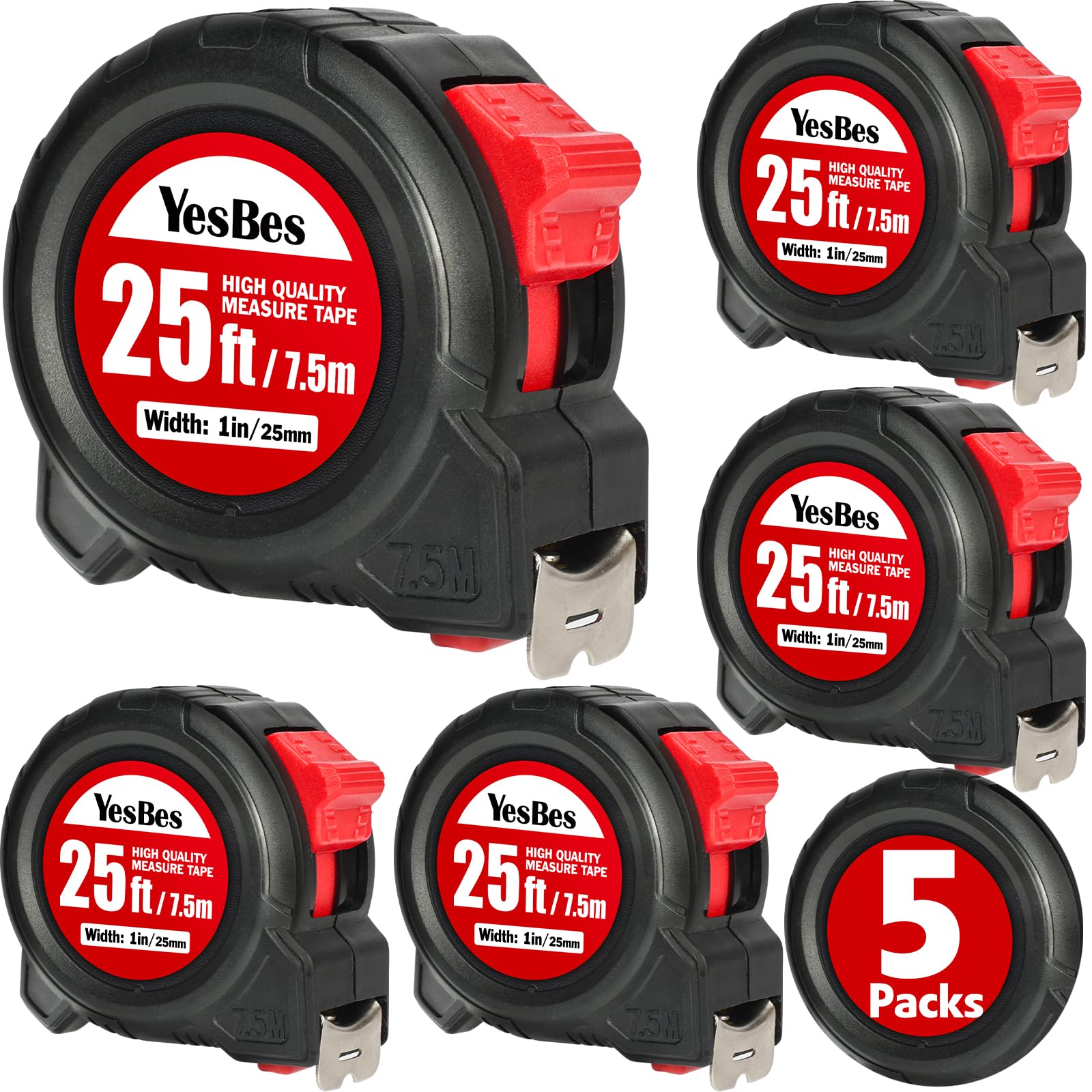 YesBes tape measure 25ft case demonstrates a durable shell for everyday DIY tasks.