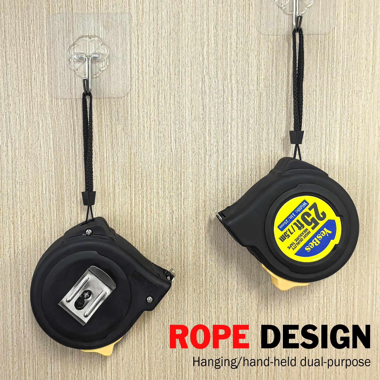 YesBes tape measure 25 ft bulk pack keeps tools organized.